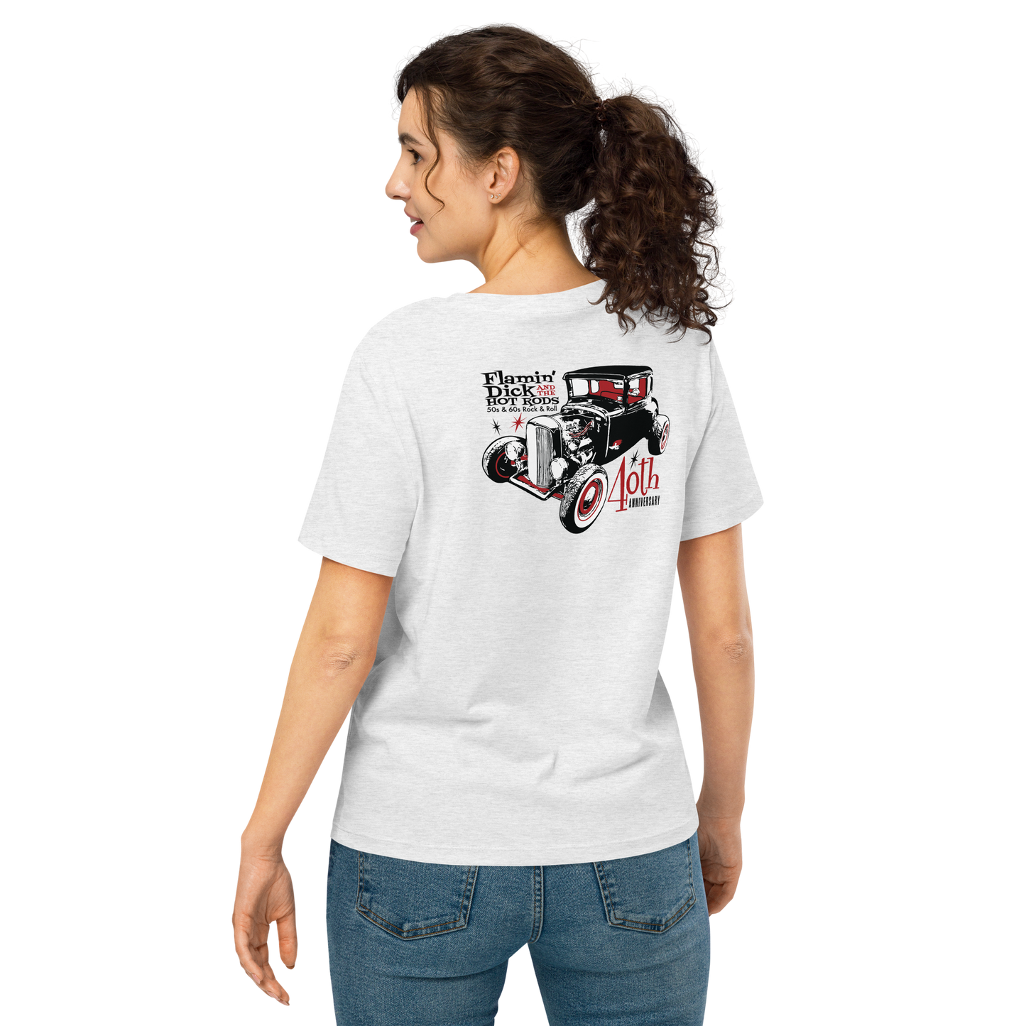 !FDHR 40th Anniversary Hot Rod Women’s Ribbed Neck T-shirt - Free Shipping