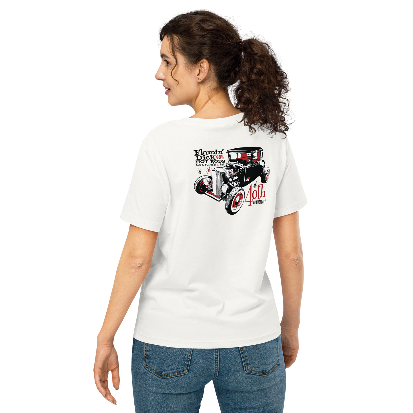 !FDHR 40th Anniversary Hot Rod Women’s Ribbed Neck T-shirt - Free Shipping