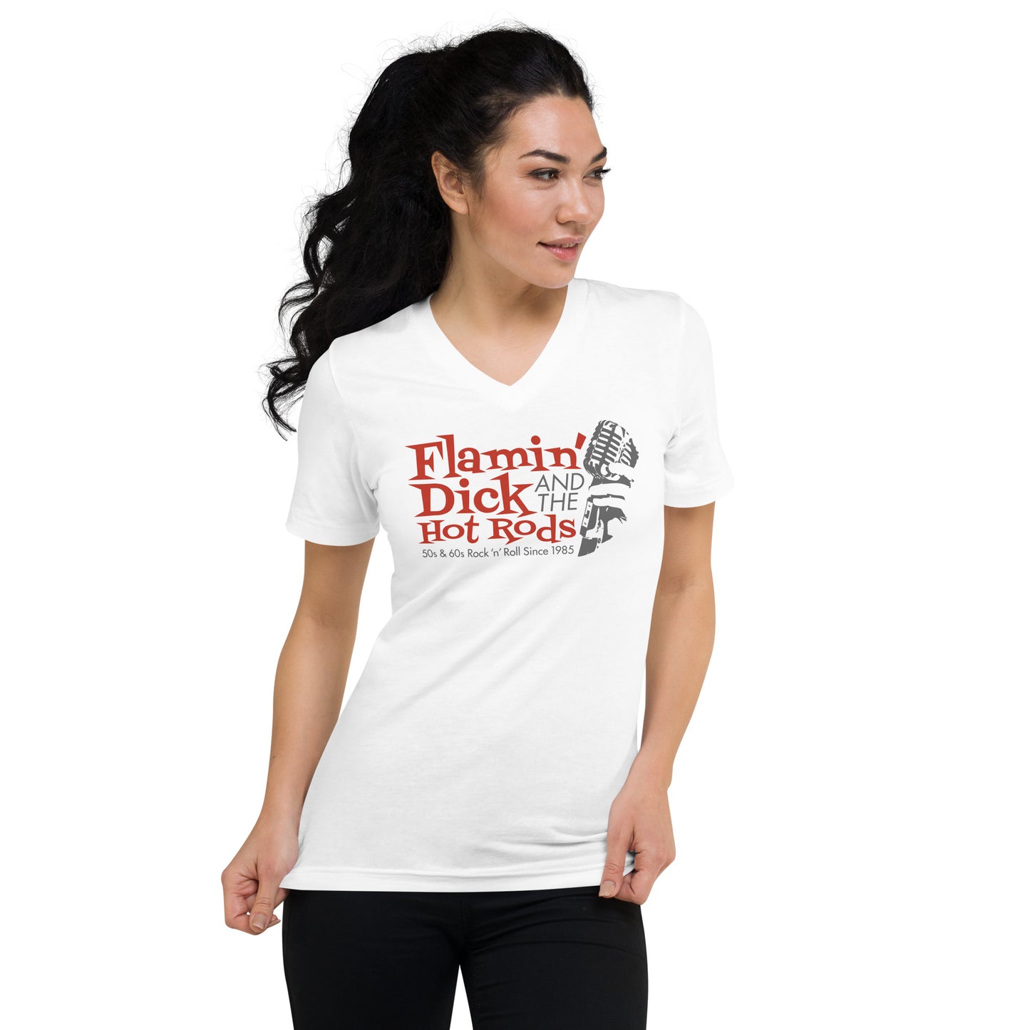 FDHR Unisex Microphone Logo V-Neck T-Shirt